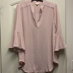 Misia blush striped blouse
